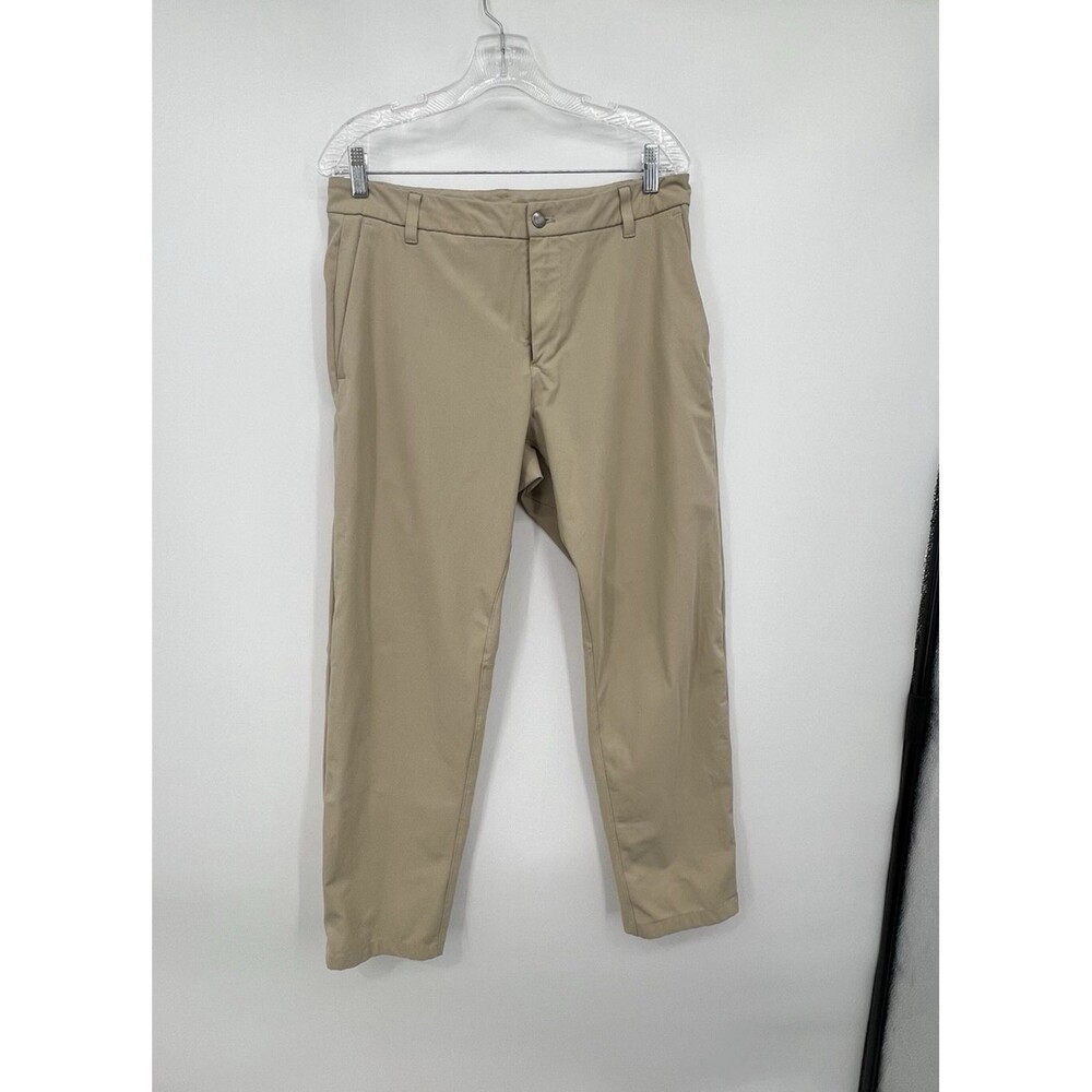Lululemon Commission Pant Classic Warpstreme Sz 33 Beige 28" Athleisure Preppy